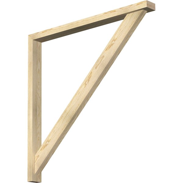 Ekena Millwork Traditional Block Rough Sawn Bracket w/ Offset Brace, Douglas Fir, 4"W x 46"D x 46"H BKT0402X46X46TRA05RDF - main